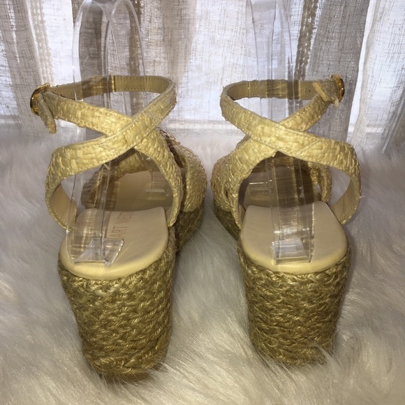 Stuart Weitzman Knot Espadrille Wedge Heels Sz 7B - Picture 2 of 4